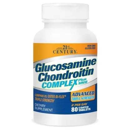 21st Century Глюкозамин, Хондроитин + МСМ х 80 таблетки | Glucosamine Chondroitin MSM