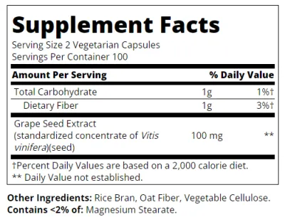 21st Century Гроздови семки екстракт 50 мг х 60 капсули | Grape Seed Extract