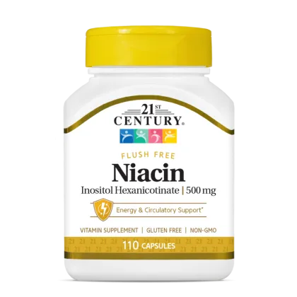 21st Century Flush Free Ниацин 500 мг х 110 капсули | Niacin Inositol Hexanicotinate
