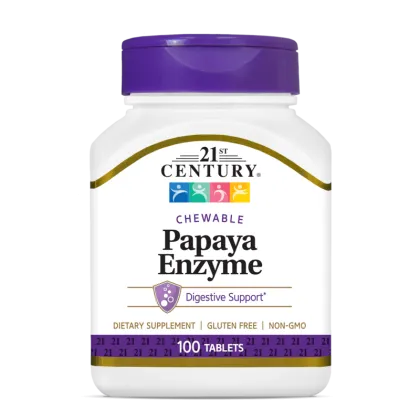 21st Century Папая храносмилателни ензими х 100 дъвчащи таблетки | Papaya Enzyme