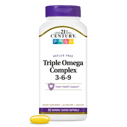 21st Century Омега 3-6-9 Комплекс х 90 капсули | Triple Omega Complex Reflux Free