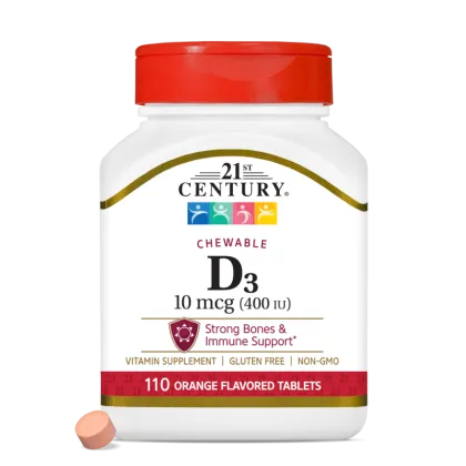 21st Century Витамин Д3 400 IU х 110 дъвчащи таблетки | Vitamin D3