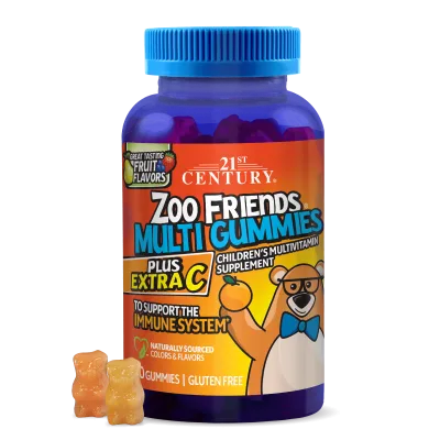 21st Century Zoo Friends Мултивитамини за Деца + Витамин Ц х 60 желирани таблетки