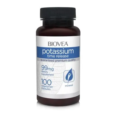 Калий 99 мг х 100 капсули Biovea | Potassium Time Release