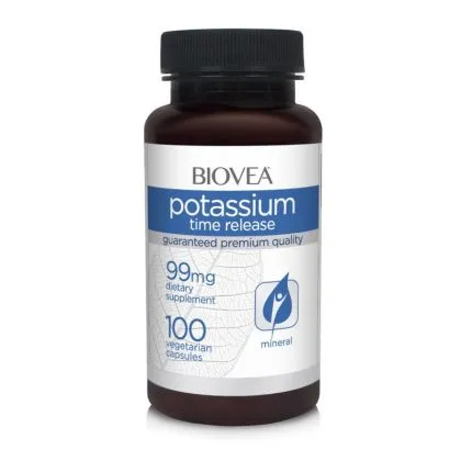 Калий 99 мг х 100 капсули Biovea | Potassium Time Release