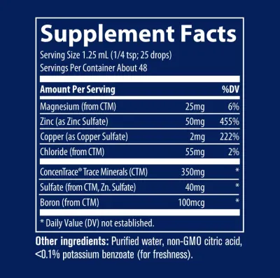 Йонен Цинк 50 мг х 59 мл течна формула Trace Minerals | Ionic Zinc