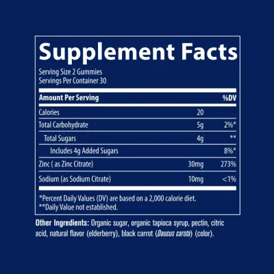 Цинк 30 мг х 60 желирани таблетки Trace Minerals | Zinc Gummies
