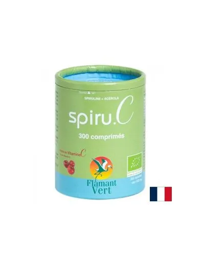 Спирулина 400 мг + Aцерола 100 мг био екстракт х 300 таблетки FLAMANT VERT | Spiru C Spirulina + Acerola