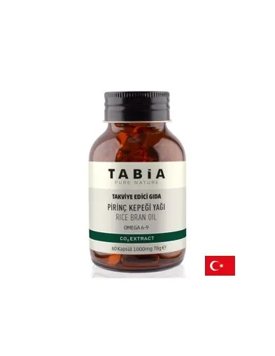 Масло от оризови трици ( Омега 6 и 9 ) 1000 мг х 60 капсули TABIA | Rice Bran Oil