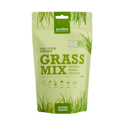ТРЕВЕН МИКС с био треви х 200 гр PURASANA | Grass Raw Mix Powder
