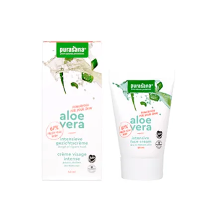 Био подхранващ крем за лице с АЛОЕ ВЕРА х 50 мл PURASANA | Aloe Vera Face Cream Organic