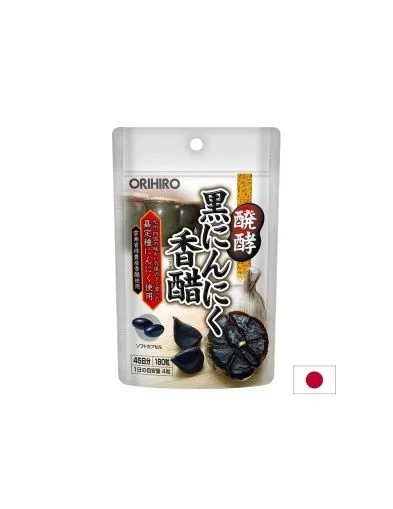 Ферментирал черен чесън 300 мг + черен оцет 250 мг х 180 капсули Orihiro | Black Garlic & Black vinegar