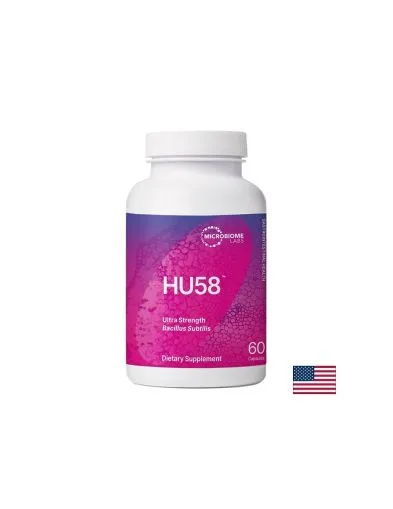 HU58 ™ - Научно проучен пробиотичен щам за чревен баланс и имунитет 100 mg х 60 капсули Microbiome Labs