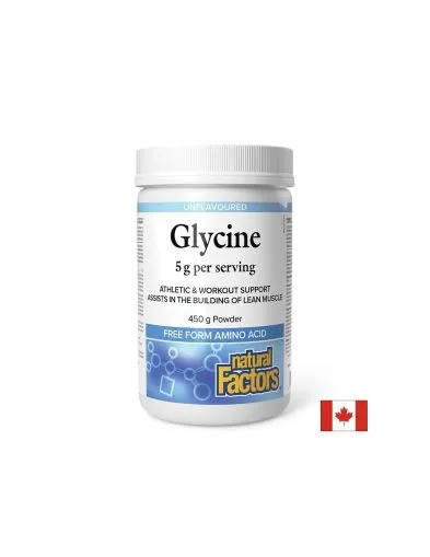Глицин 5000 мг на прах 450 гр Natural Factors | L-Glycine Powder