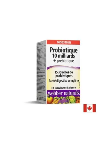 Пробиотик 10 млрд CFU + пребиотик ( симбиотик ) х 50 капсули Webber Naturals
