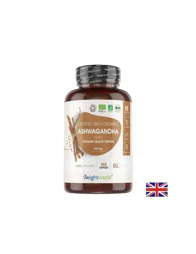 Ашваганда 600 мг + Черен пипер екстракт х 180 капсули Weight World | Ashwagandha & Black Pepper