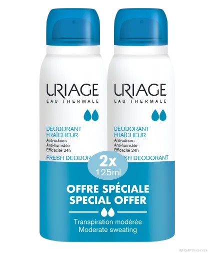 ЮРИАЖ Дезодорант аерозол спрей против изпотяване 2 х 125 мл ПРОМО КОМПЛЕКТ | URIAGE Deodorant