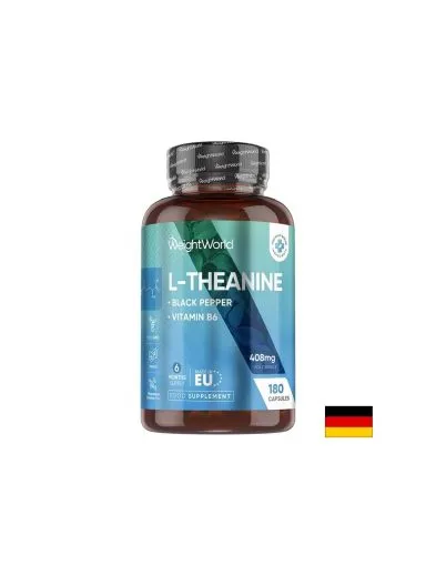 Л-Теанин 400 мг + Черен пипер 8 мг х 180 капсули Weight World| L-Theanine & Black pepper