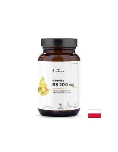 Витамин Б5 ( Пантотенова киселина ) 200 мг х 90 капсули Aura Herbals | Vitamin B5