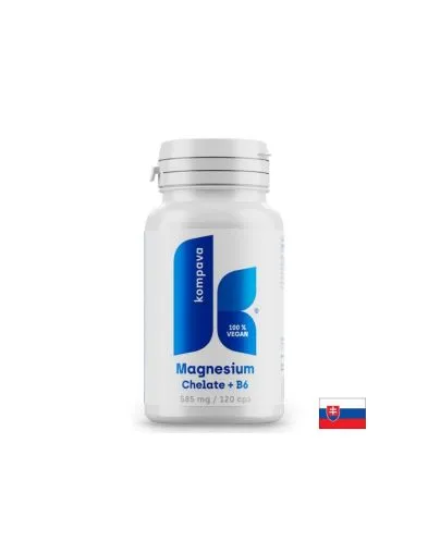 Магнезий бисглицинат + Витамин Б6 х 120 капсули KOMPAVA | Magnesium bisglycinate + Vitamin B6