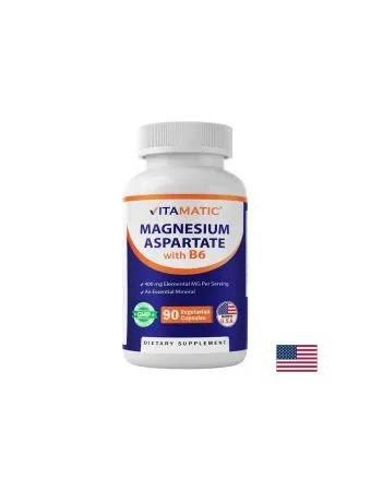 Магнезий аспартат 200 мг + Витамин Б6 х 90 капсули VITAMATIC | Magnesium aspartate + Vitamin B6