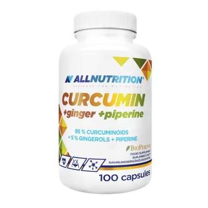 Куркума + Джинджифил + Пиперин х 100 капсули Allnutrition | Curcumin, Ginger & Piperine