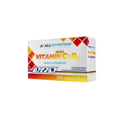 Витамин Ц 1000 мг + Витамин Д3 х 30 капсули Allnutrition | Vitamin C & D3