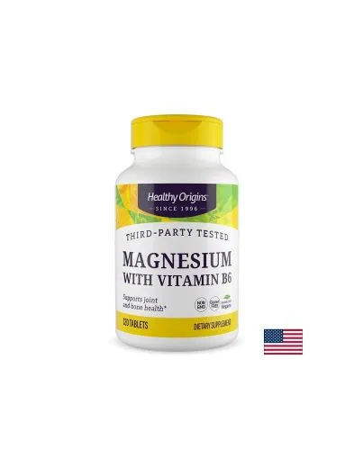 Магнезий 133 мг + Витамин Б6 8 мг х 120 таблетки Healthy Origins | Magnesium & Vitamin B6