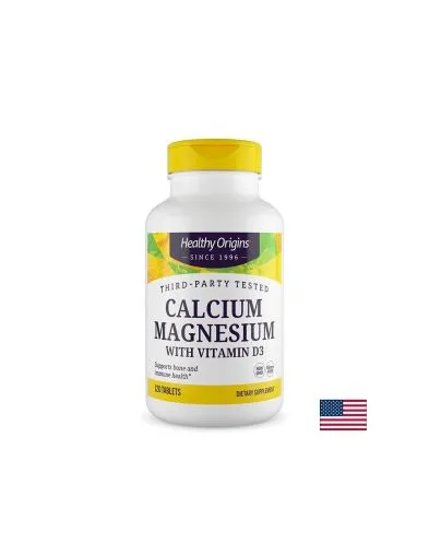 Калций + Магнезий + Витамин Д3 х 120 таблетки Healthy Origins | Calcium, Magnesium & D3