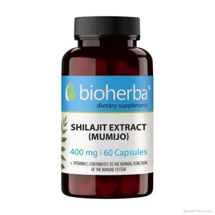 ШИЛАЖИТ (МУМИЙО) ЕКСТРАКТ 400мг капсули 100бр БИОХЕРБА | SHILAJIT EXTRACT 400mg 60s BIOHERBA