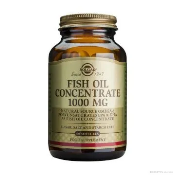 РИБЕНО МАСЛО КОНЦЕНТРАТ 1000мг 60 капсули СОЛГАР | FISH OIL CONCENTRATE SOLGAR