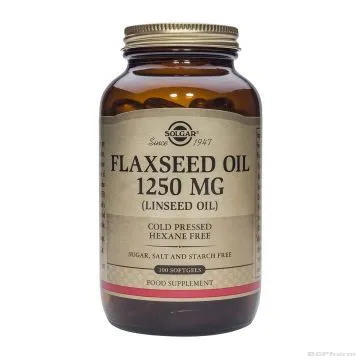 МАСЛО ОТ ЛЕНЕНО СЕМЕ 1250мг 100 капсули СОЛГАР | FLAXSEED OIL SOLGAR