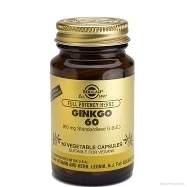 ГИНКО БИЛОБА 60мг  60 капсули СОЛГАР | GINKGO BILOBA SOLGAR