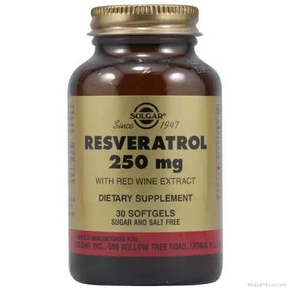 РЕСВЕРАТРОЛ 250мг (антиоксидант) 30 капсули СОЛГАР | RESVERATROL SOLGAR