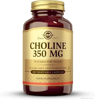 ХОЛИН 350мг х 100 капсули СОЛГАР | CHOLINE SOLGAR