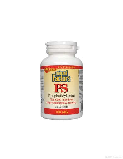 ФосфатидилСерин 100мг х 30 капсули Natural Factors | PS Phosphatidylserine