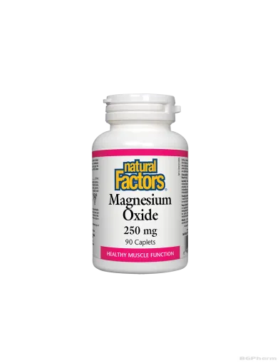 Магнезий (магнезиев оксид) 250мг х 90 каплети Natural Factors | Magnesium Oxide