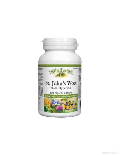 Жълт кантарион 300мг х 90 капсули Natural Factors | St. John`s Wort
