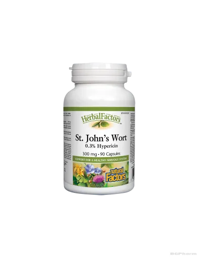 Жълт кантарион 300мг х 90 капсули Natural Factors | St. John`s Wort