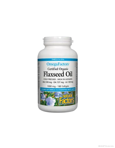 Ленено масло 1000мг х 180 капсули Natural Factors | Flaxseed Oil