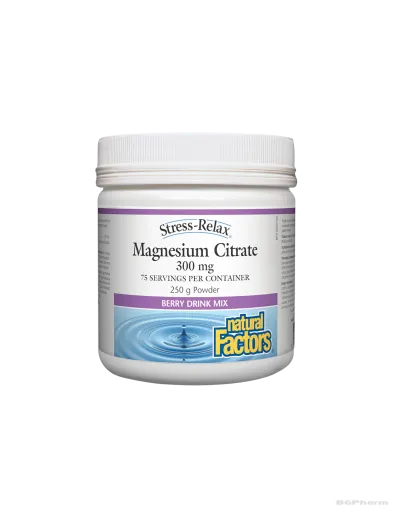 Магнезий (цитрат) 250гр пудра x 75 дози Natural Factors | Stress-Relax® Magnesium Citrate