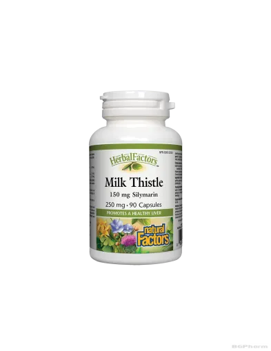 Бял трън (Млечен бодил) 250мг х 90 капсули Natural Factors | Milk thistle
