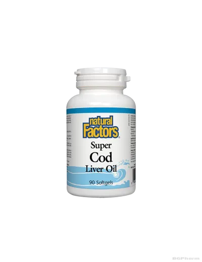 Масло от черен дроб на треска 1100мг 90 капсули Natural Factors | Super Cod Liver Oil