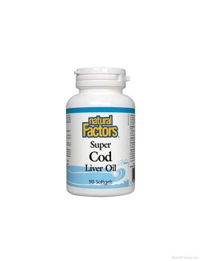 Масло от черен дроб на треска 1100мг 90 капсули Natural Factors | Super Cod Liver Oil