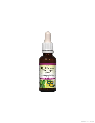 Риган масло 30мг, 187 дози х 30мл Natural Factors | Oil of Oregano Organic