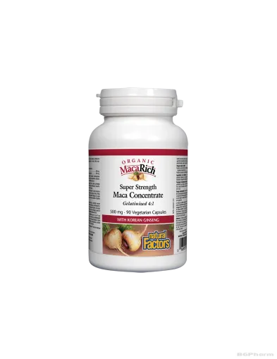 Мака 500мг х 90 капсули Natural Factors | MacaRich® Organic Maca Concentrate 4:1