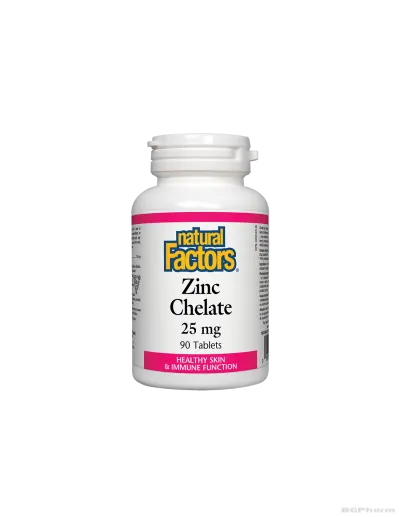 Цинк (хелатиран) 25мг х 90 таблетки Natural Factors | Zinc Chelate