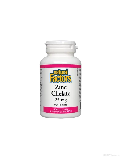 Цинк (хелатиран) 25мг х 90 таблетки Natural Factors | Zinc Chelate