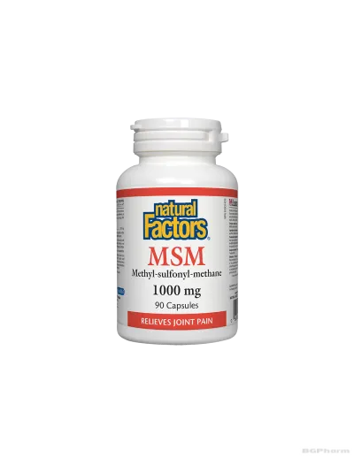 МСМ (Метил-Сулфонил-Метан, органична сяра) 1000мг 90 капсули Natural Factors | MSM