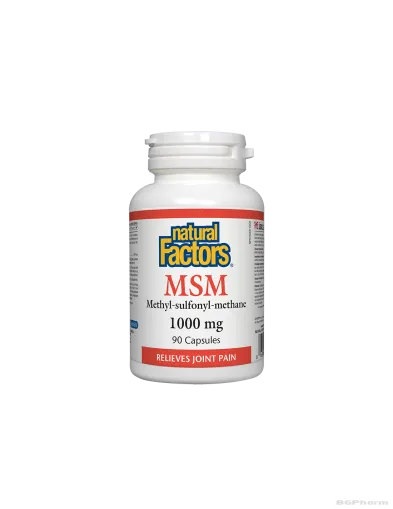 МСМ (Метил-Сулфонил-Метан, органична сяра) 1000мг 90 капсули Natural Factors | MSM
